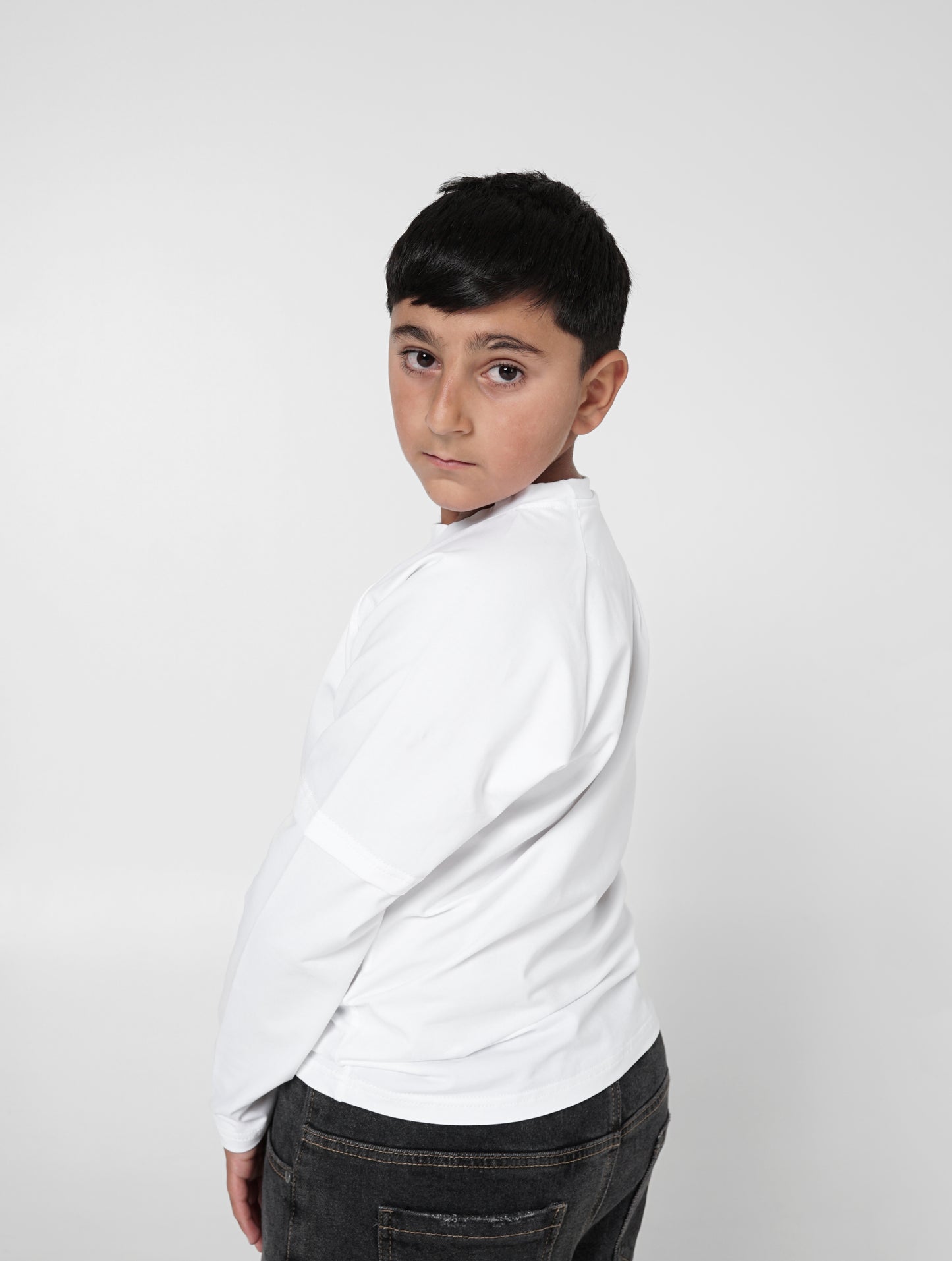 Kids Raglan Long Sleeve Shirt - White