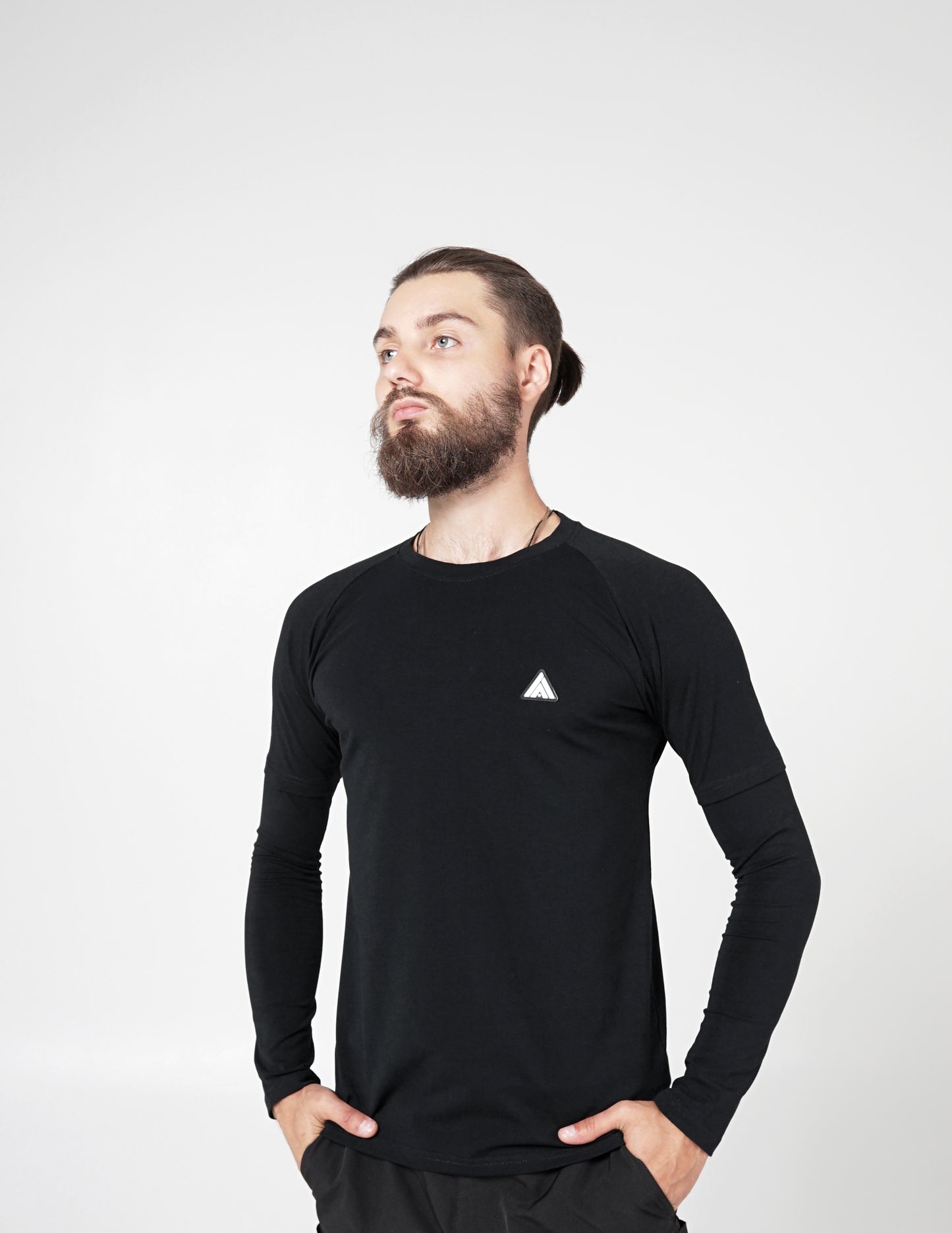 Men's Long Sleeve Raglan Shirt - Black