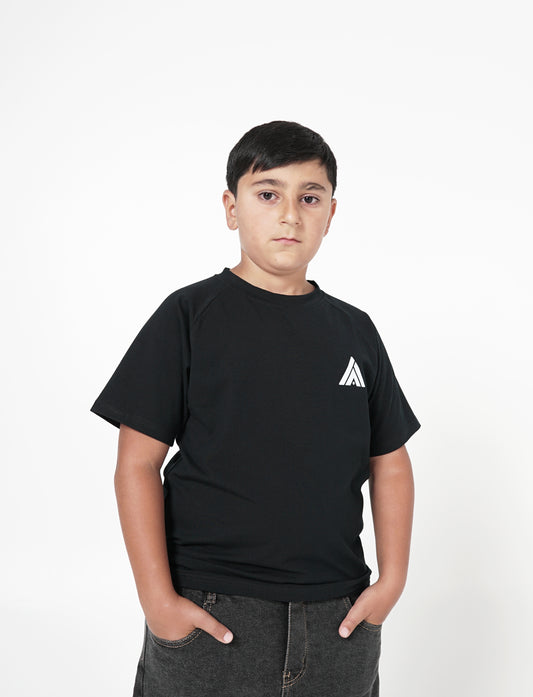 Kids Raglan T-shirt - Black - AmanAman Classic