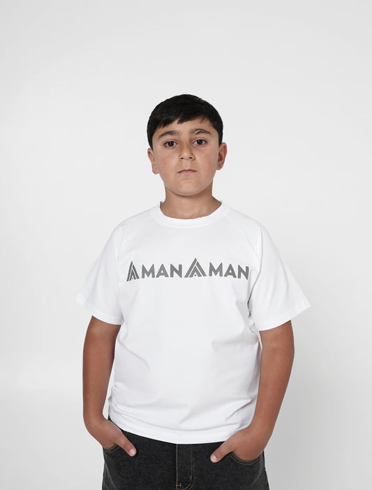 Kids Raglan T-shirt - White - AmanAman