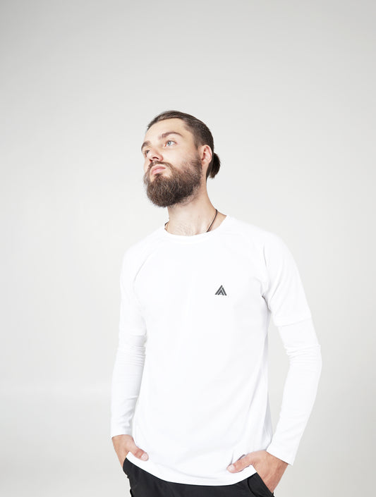 Men's Long Sleeve Raglan Shirt - White